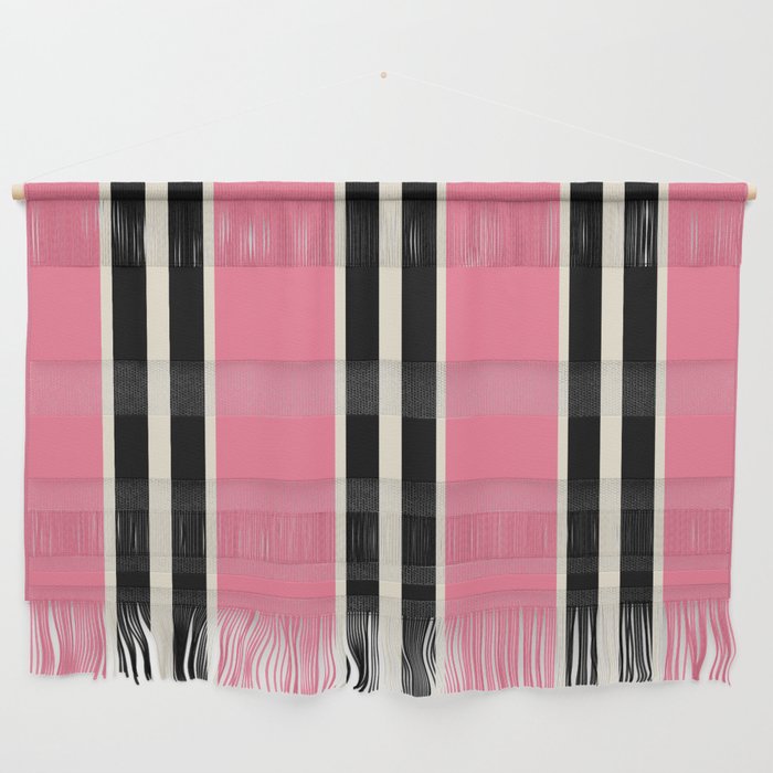 Vertical Stripes Pink and Black Wall Hanging Gallery Image 1