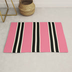 Vertical Stripes Pink and Black Rug Gallery Image 1