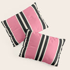 Vertical Stripes Pink and Black Pillow Sham Gallery Image 3