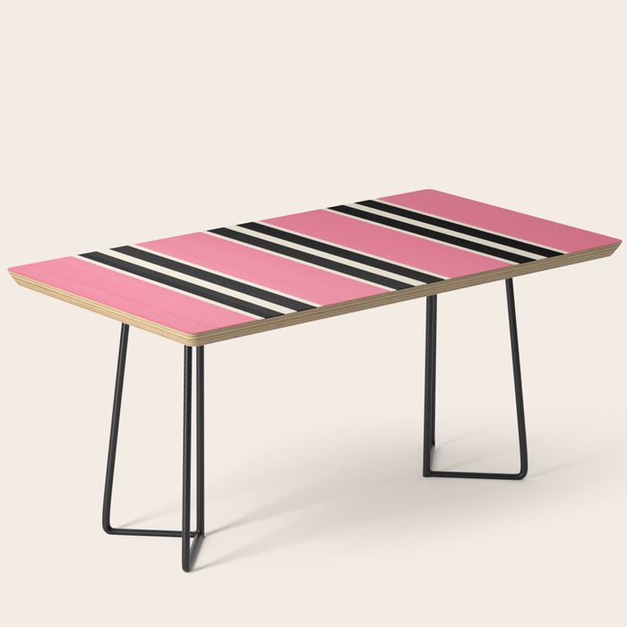 Vertical Stripes Pink and Black Coffee Table Gallery Image 1