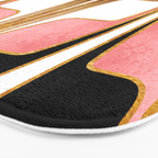 Mid Century Modern Liquid Watercolor Abstract / Faux Gold, Blush Pink, Brown, Black, White / V1 Bath Mat Gallery Image 3