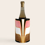 Mid Century Modern Liquid Watercolor Abstract / Faux Gold, Blush Pink, Brown, Black, White / V1 Wine Chiller Gallery Image 2