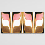 Mid Century Modern Liquid Watercolor Abstract / Faux Gold, Blush Pink, Brown, Black, White / V1 Desk Mat Gallery Image 3
