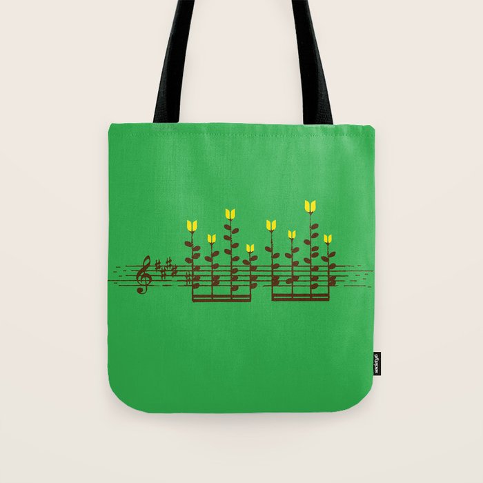 Music notes garden Tote Bag Gallery Image 1