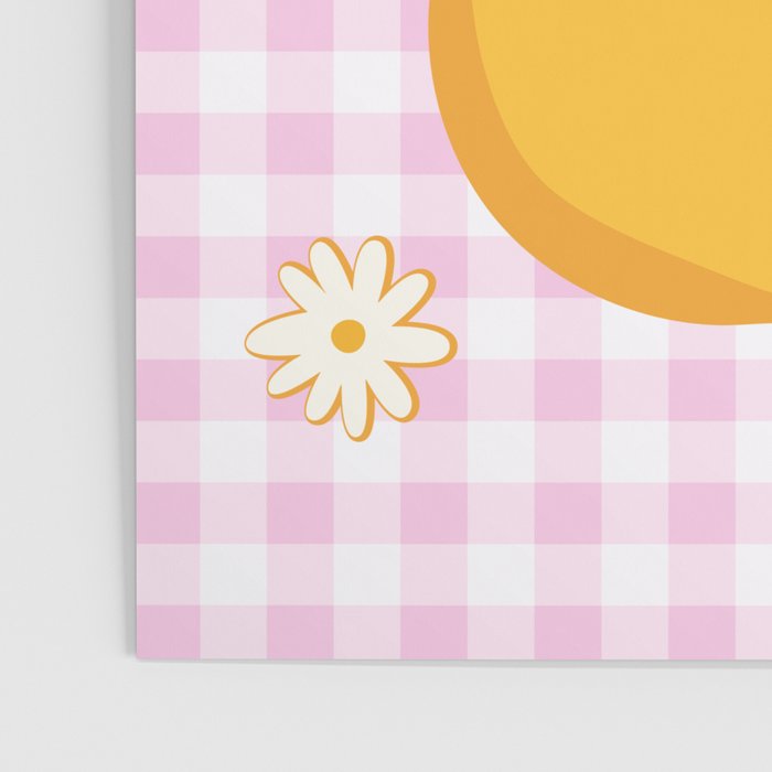Lemons on Pastel Baby Pink Gingham Poster Gallery Image 3