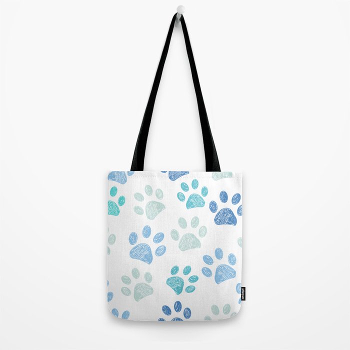 Blue colored paw print background Tote Bag Gallery Image 2