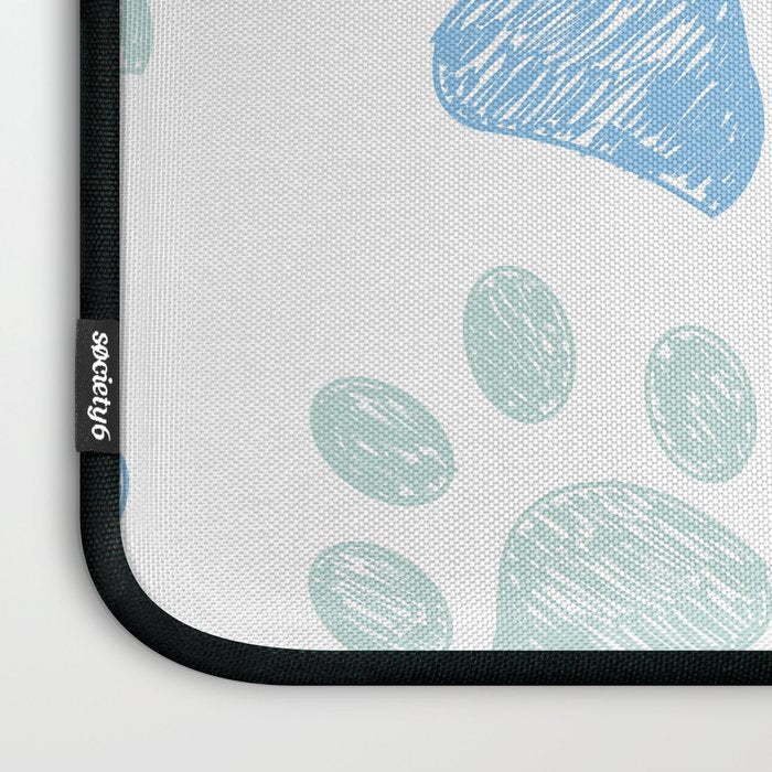 Blue colored paw print background Laptop Sleeve Gallery Image 3