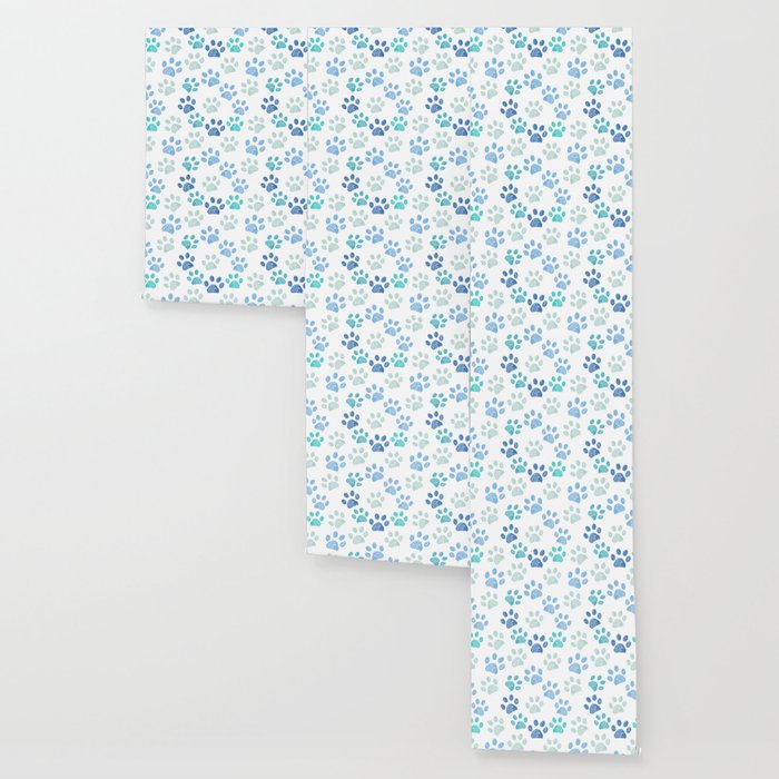 Blue colored paw print background Wallpaper Gallery Image 3