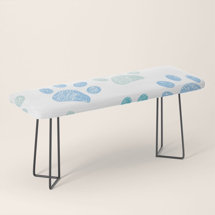 Blue colored paw print background Bench Gallery Image 1