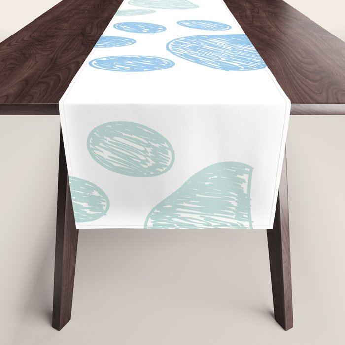 Blue colored paw print background Table Runner Gallery Image 1