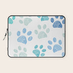 Blue colored paw print background Laptop Sleeve Gallery Image 1