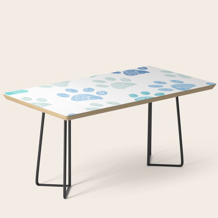 Blue colored paw print background Coffee Table Gallery Image 1