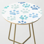 Blue colored paw print background Side Table Gallery Image 2