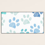 Blue colored paw print background Desk Mat Gallery Image 3