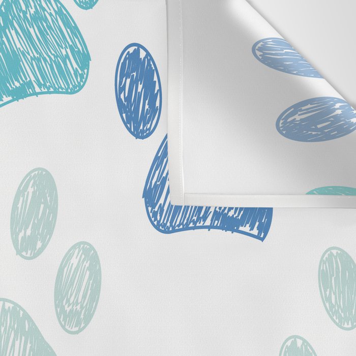 Blue colored paw print background Wall Tapestry Gallery Image 3