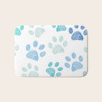 Blue colored paw print background Bath Mat Gallery Image 1