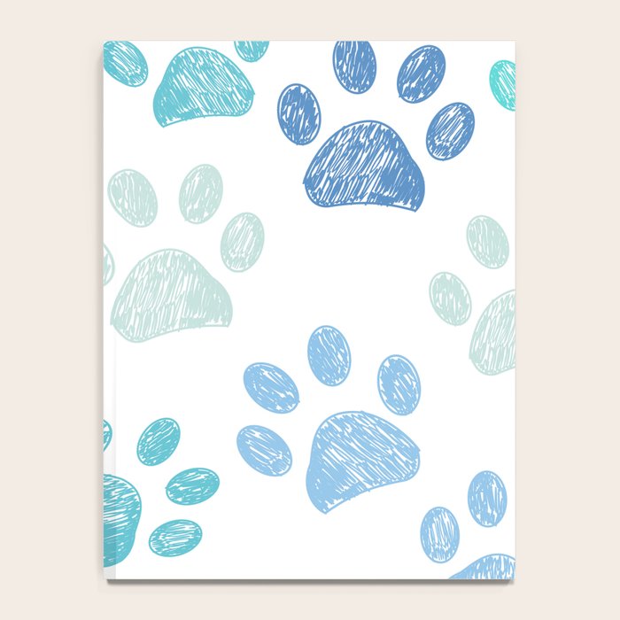 Blue colored paw print background Notebook Gallery Image 4