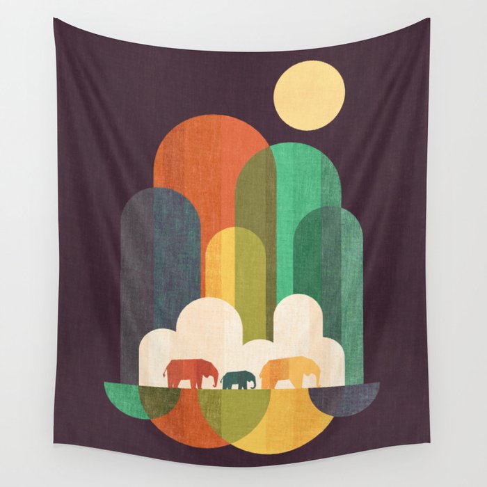Elephant walk Wall Tapestry Gallery Image 4