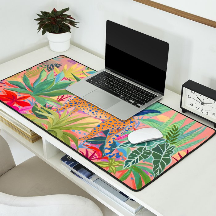 Leopard in Succulent Garden Desk Mat Gallery Image 2