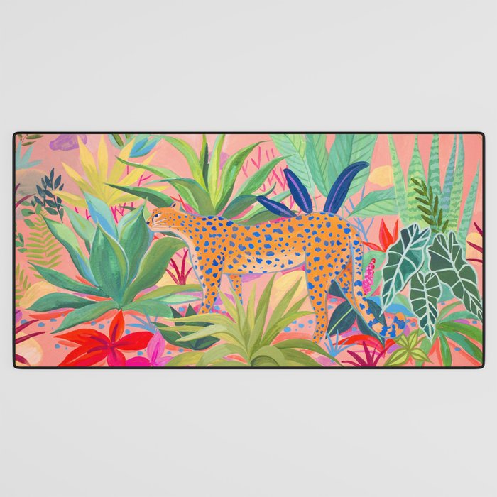 Leopard in Succulent Garden Desk Mat Gallery Image 3