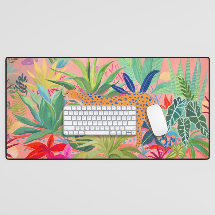 Leopard in Succulent Garden Desk Mat Gallery Image 1