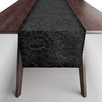 Gothic Country Rose in Black Table Runner Gallery Image 1