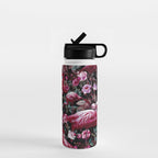 Floral and Flamingo VIII pattern Water Bottle Gallery Image 1