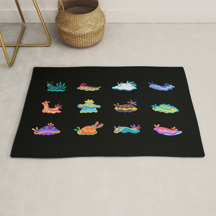 Sea slug - black Rug Gallery Image 1