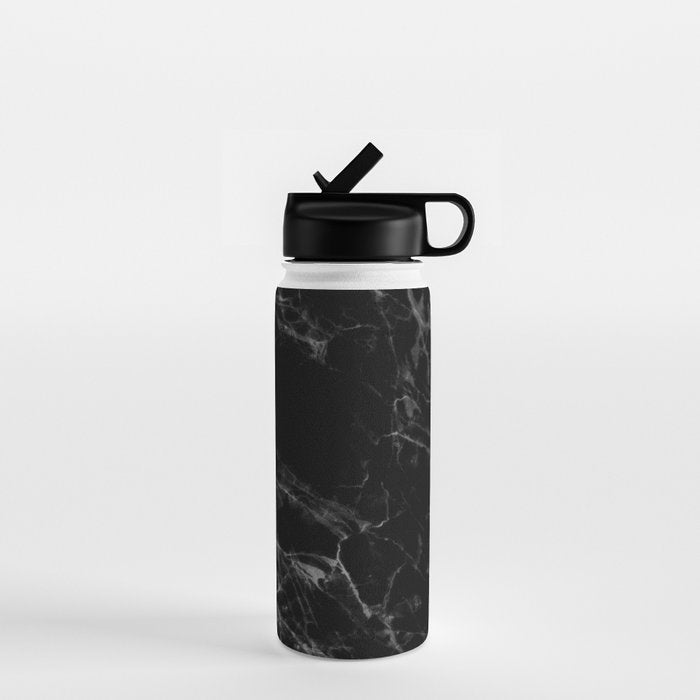 Black Marble Water Bottle