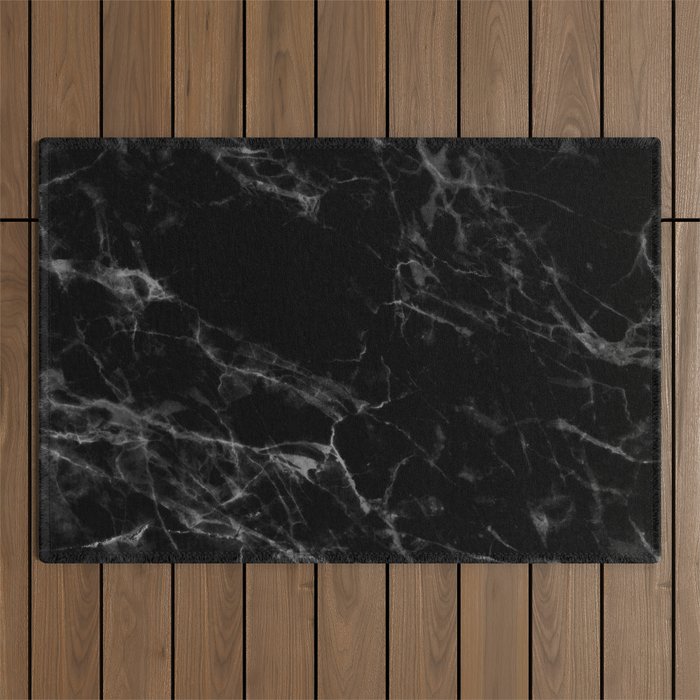Black Marble Outdoor Rug Gallery Image 1