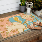 Portrait of a Woman Reading - Quiet Time 1 Outdoor Rug Gallery Image 2