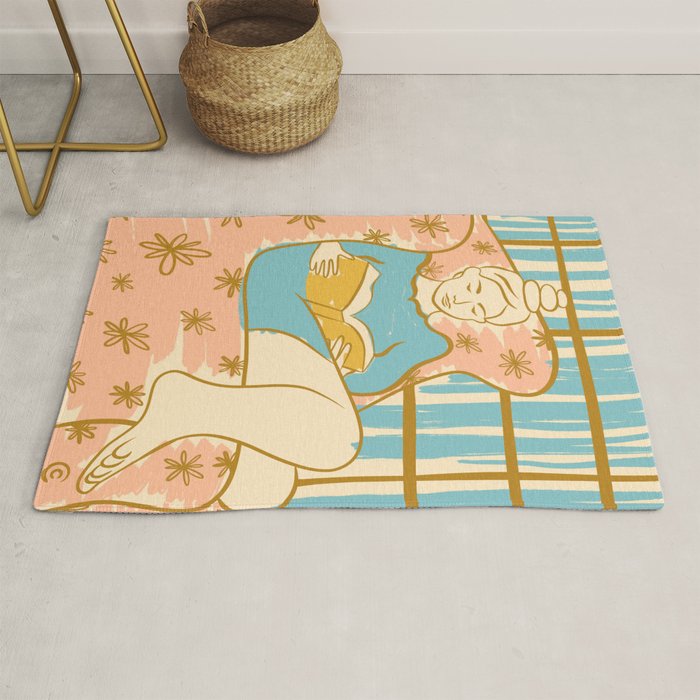 Portrait of a Woman Reading - Quiet Time 1 Rug Gallery Image 1