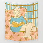 Portrait of a Woman Reading - Quiet Time 1 Wall Tapestry Gallery Image 4