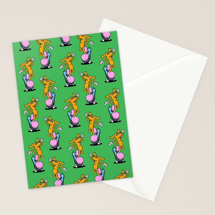 Retro dog cartoon character pattern Stationery Card Gallery Image 2