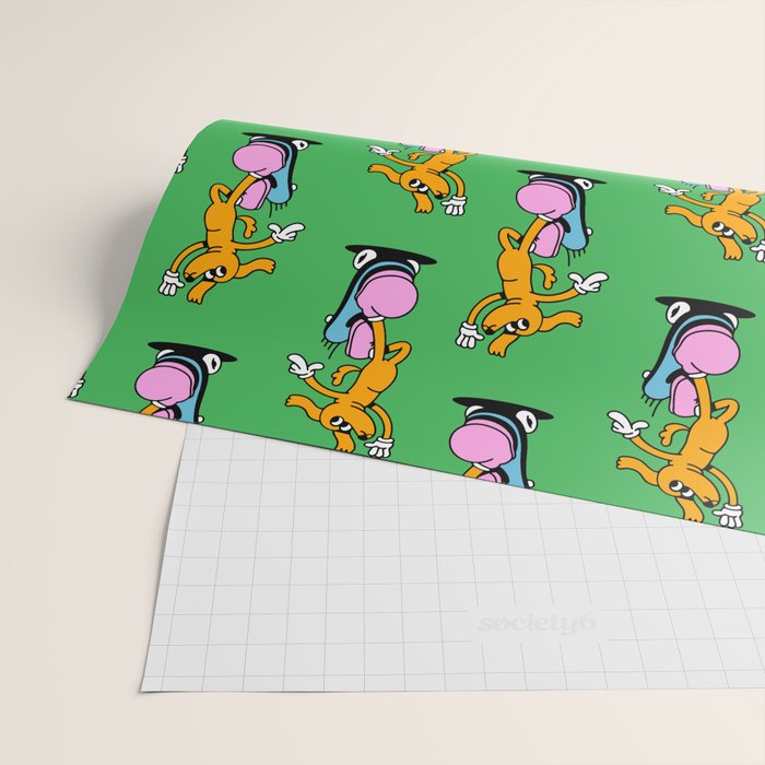 Retro dog cartoon character pattern Wrapping Paper Gallery Image 2