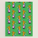 Retro dog cartoon character pattern Jigsaw Puzzle Gallery Image 1