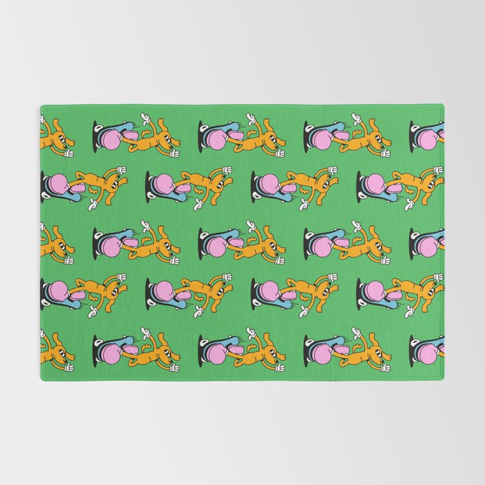 Retro dog cartoon character pattern Rug Gallery Image 2
