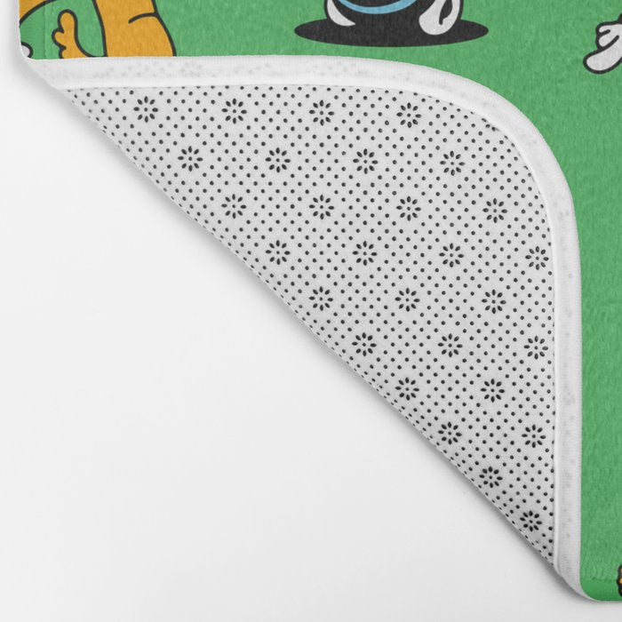 Retro dog cartoon character pattern Bath Mat Gallery Image 2