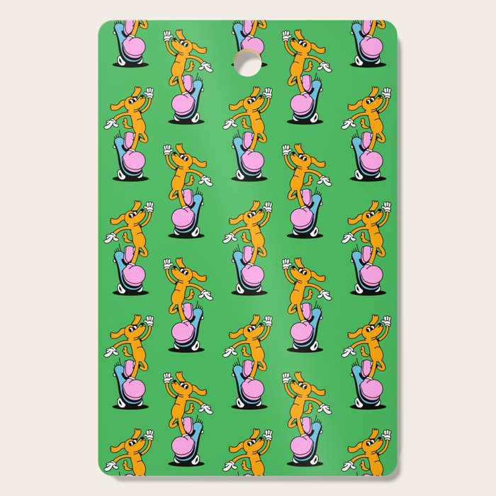 Retro dog cartoon character pattern Cutting Board Gallery Image 1