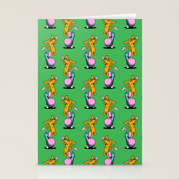 Retro dog cartoon character pattern Stationery Card Gallery Image 2