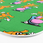 Retro dog cartoon character pattern Bath Mat Gallery Image 3