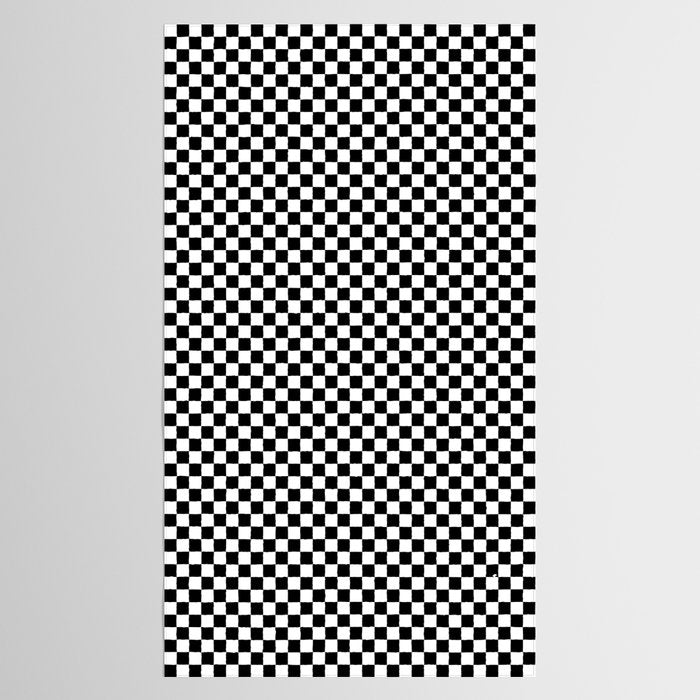 Classic Black and White Race Check Checkered Geometric Win Tablecloth Gallery Image 2