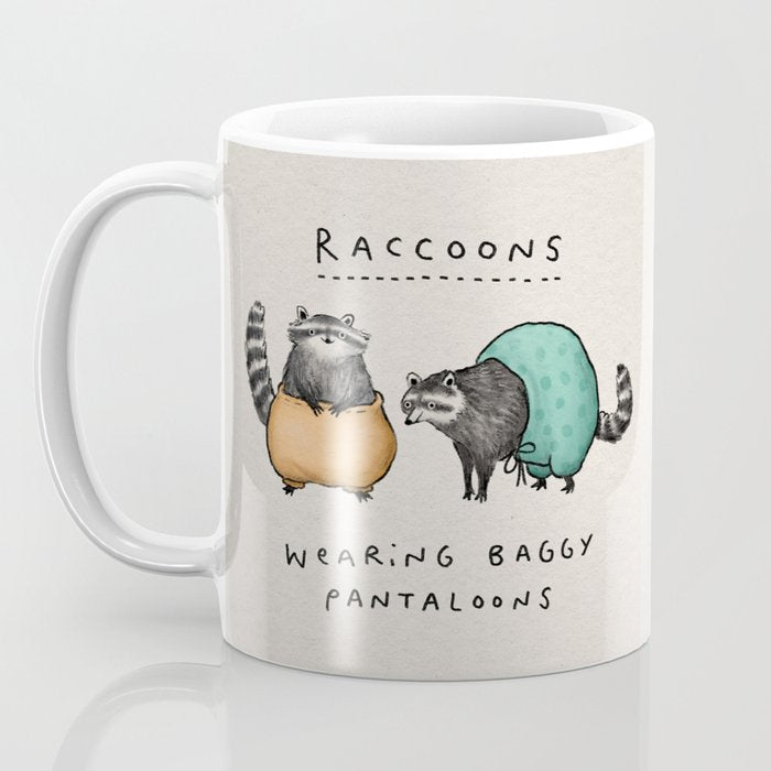 Raccoons Wearing Baggy Pantaloons Coffee Mug Gallery Image 3