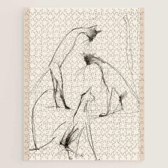 Modern Cat Sketch Jigsaw Puzzle Gallery Image 1