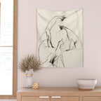 Modern Cat Sketch Wall Tapestry Gallery Image 2
