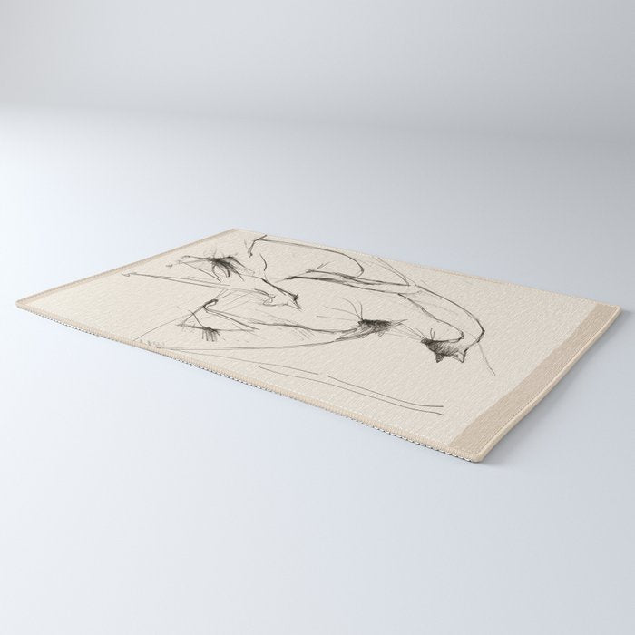 Modern Cat Sketch Rug Gallery Image 3