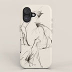 Modern Cat Sketch iPhone Case Gallery Image 1