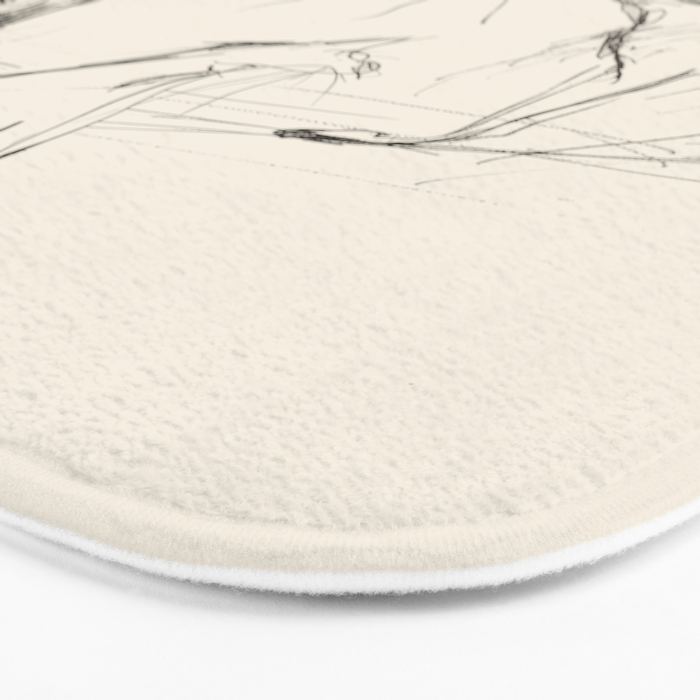 Modern Cat Sketch Bath Mat Gallery Image 3