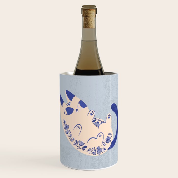 Purrcelin Cat Butt - Charming Delft Pottery Kitty Wine Chiller Gallery Image 1