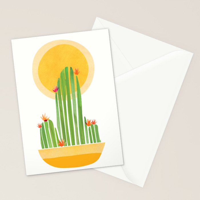 Golden Summer Cactus Stationery Card Gallery Image 2